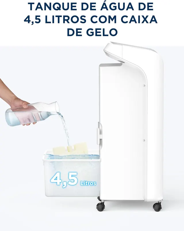 Reservatório de 4,5 litros do climatizador Midea AKAF1 AKAF2 com caixa de gelo